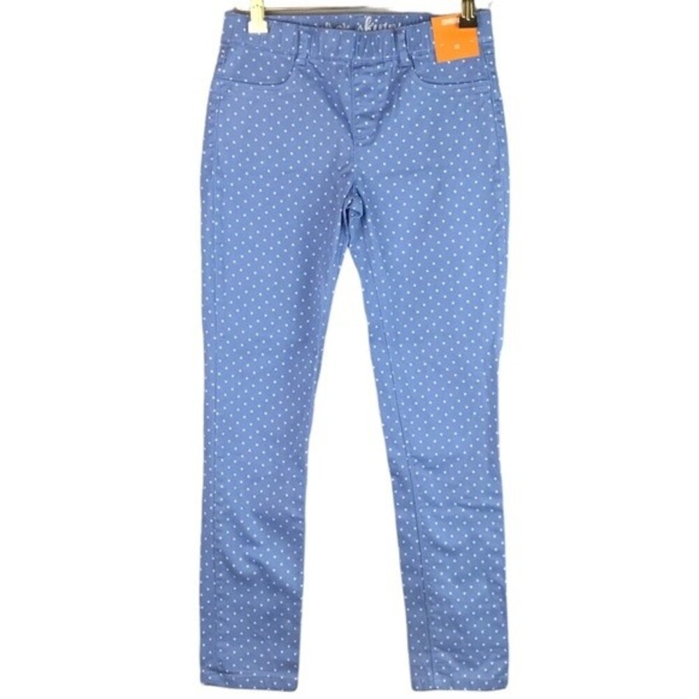 NWT GYMBOREE girl's blue with white polka dots super skinny pants size 12